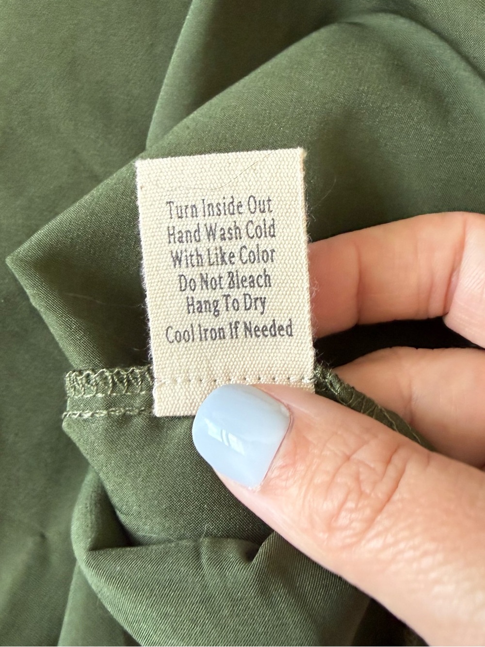 Flower & Feather Olive Green Ruffle Neck Blouse Size 1XL - Picture 8 of 8